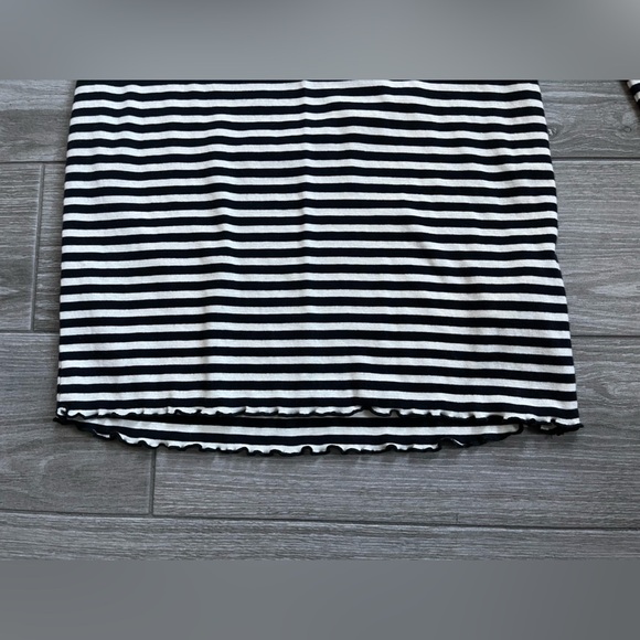 Abercrombie & Fitch Striped Long Sleeve Shirt Dress with lettuce hem, size S••• - Picture 10 of 13